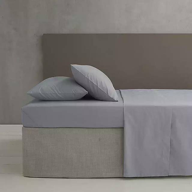 Catherine Lansfield Easy Iron Percale kammad extra djup king anpassat lakan grå