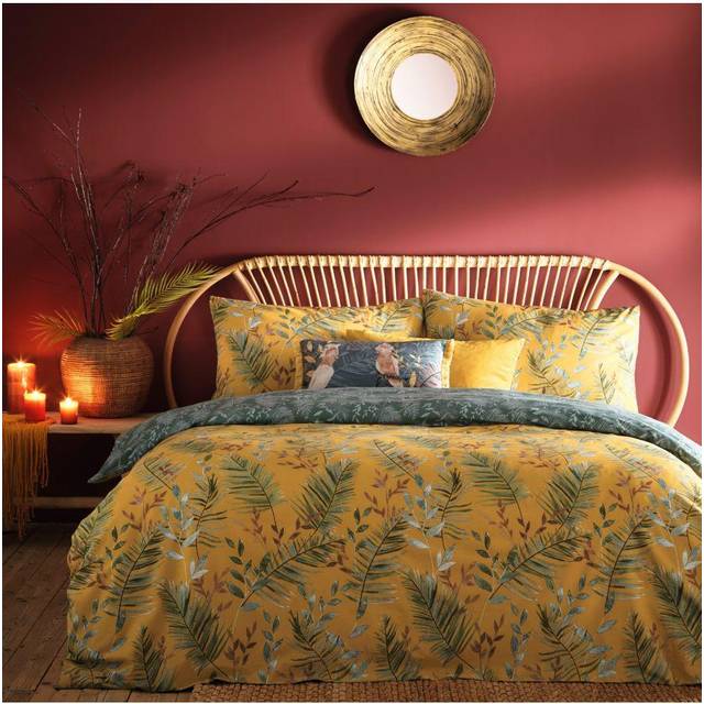 furn. Riva Mazari Mustard Duvet Cover and Pillowcase Set