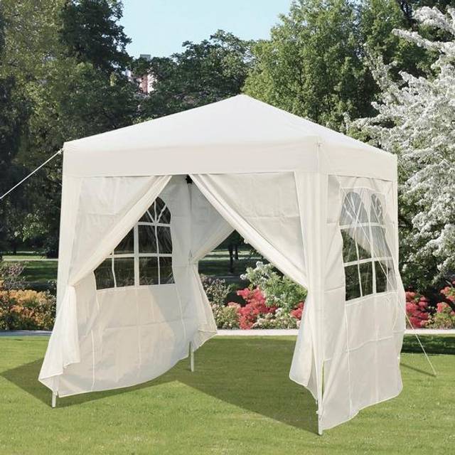 Outsunny Garden Heavy Duty Pop Up Gazebo Marquee Tent Canopy - White