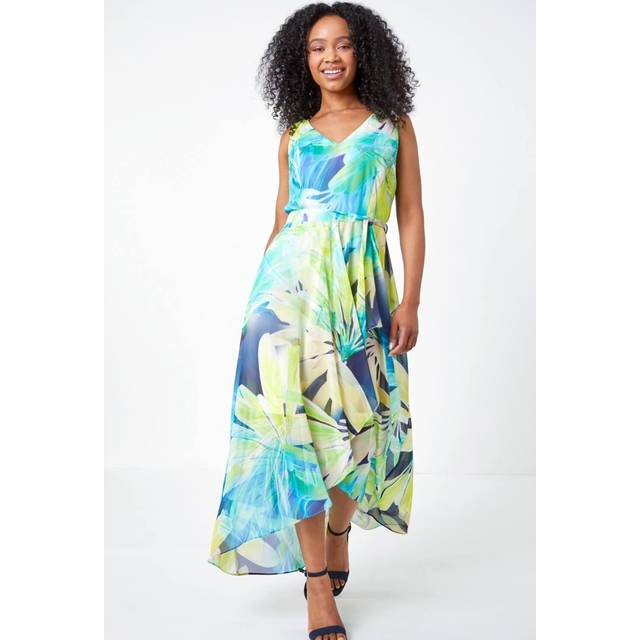 Petite sleeveless floral print maxi dress for women uk - ladies roman originals