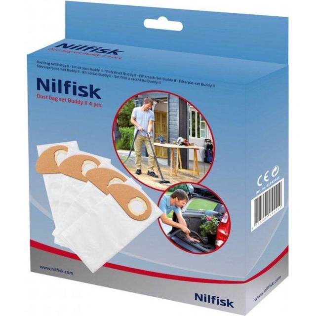 Nilfisk 4 Buddy II dammsugarpåsar - tillbehör för våt- och torrsugare (81943048)