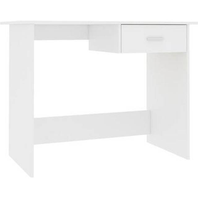 Skrivbord vit högglans 100x50x76 cm konstruerat trä