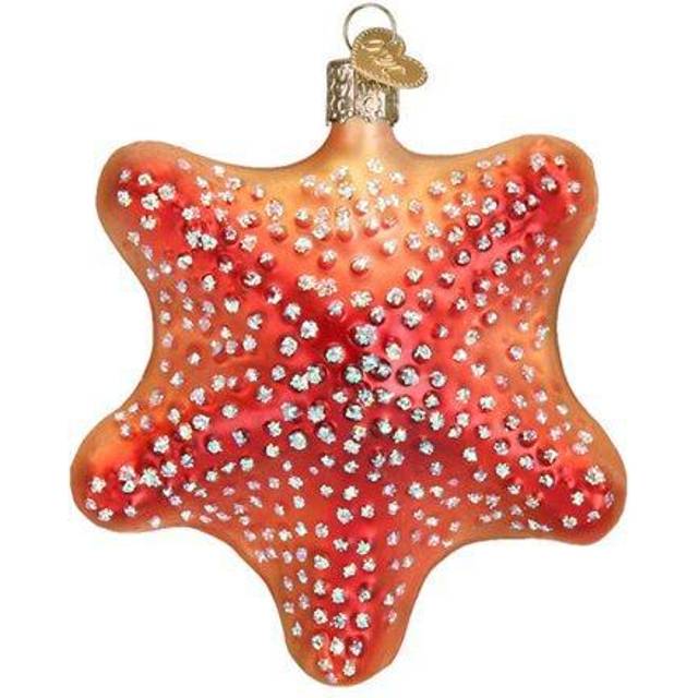 Old World Christmas Ornaments Red Starfish Glass Blown Ornaments for Christmas Tree