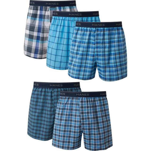 Hanes Men Hanes Men's Tagless Boxers with Exposed Waistband  Assorted Multi-Packs and Colors