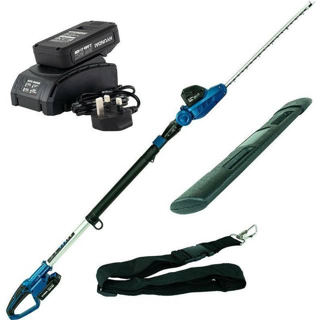 Hyundai 20V Li-Ion Cordless Pole Hedge Trimmer - Long Reach Battery Powered Pole Trimmer