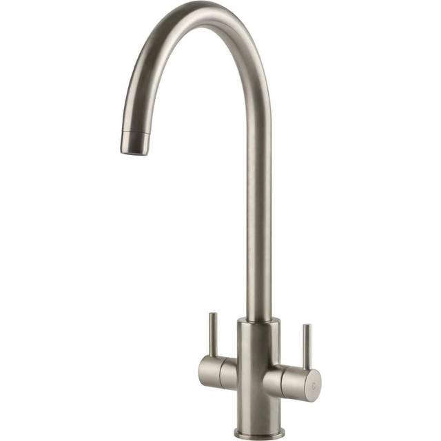 Brushed Kitchen Mixer Tap, Twin Lever - POMINO BR