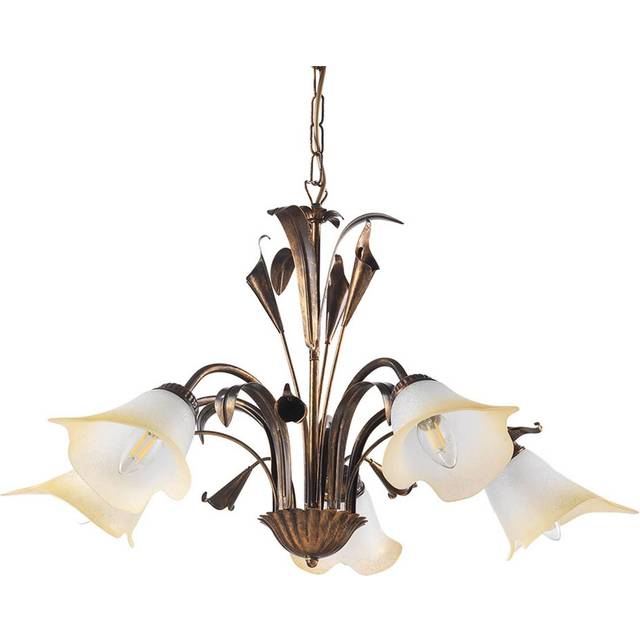 Lucrezia 5 Light Multi Arm Pendant Ceiling Light, Bronze - Onli