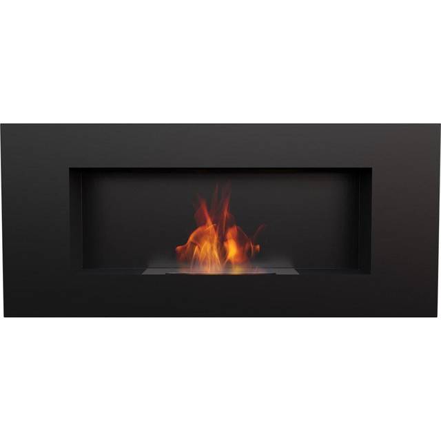 Wall mounted Bioethanol fireplace DELTA black TÜV svart