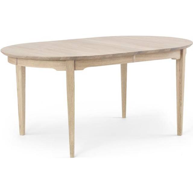 Matbord 165 2 inlägg vitoljad ek