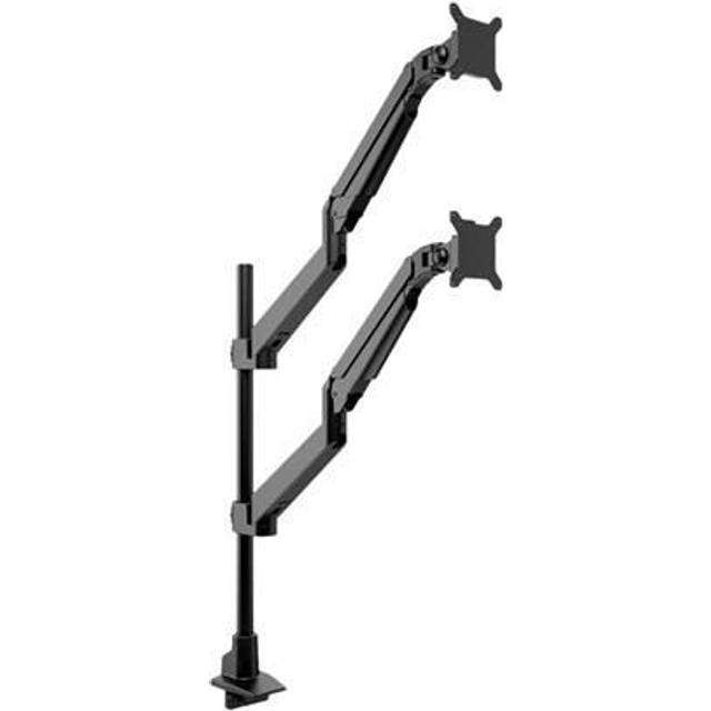 Multibrackets M - Monteringssats (bordsfäste, 2 vridbara armar) - gaslyft - för 2 LCD-bildskärmar - VESA, dubbelt stag - aluminium - svart - skärmstorlek: 15"-34"