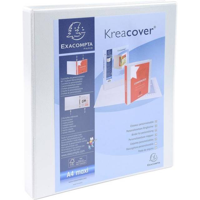 Exacompta 16 mm Presentation Ring Binder PP on Board A4+ 4 ring White 51940E