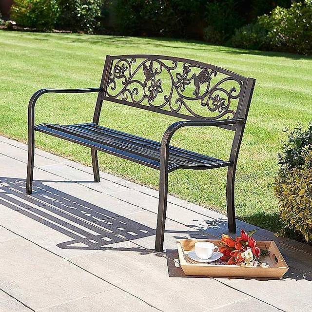 Greenhurst Wallis Hummingbird Garden Bench, Black