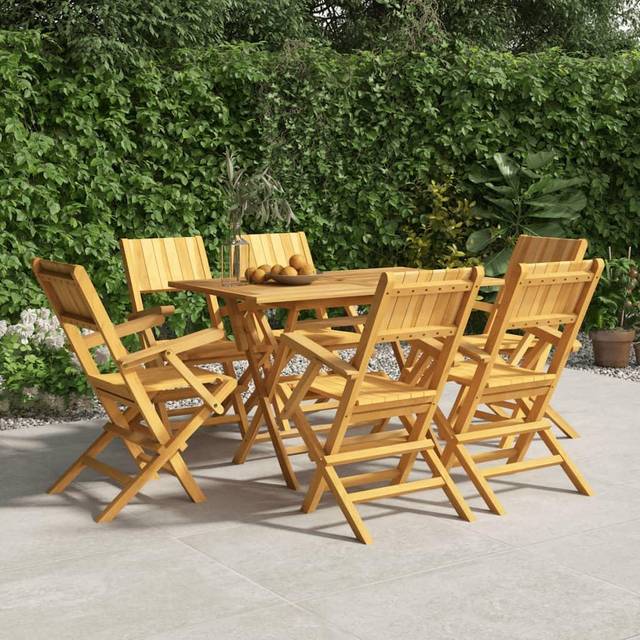 vidaXL Folding Garden Chairs 6 pcs 55x61x90 cm Solid Wood Teak - Brown