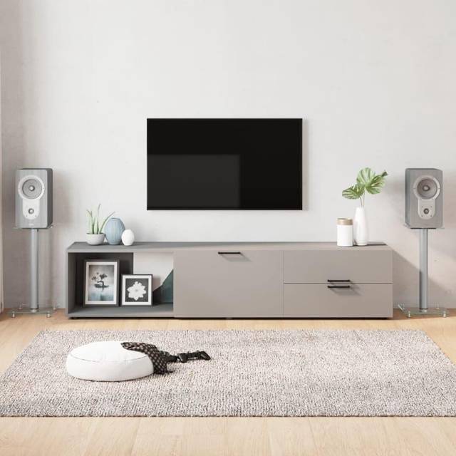 vidaXL Speaker Stands 2 pcs Silver Tempered Glass 1 Pillar Design