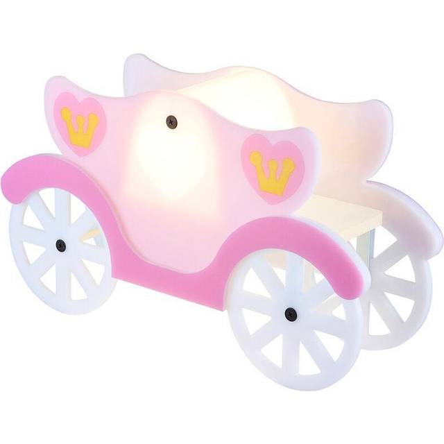 Litecraft Glow Princess Carriage Children's LED Table Lamp - Pink