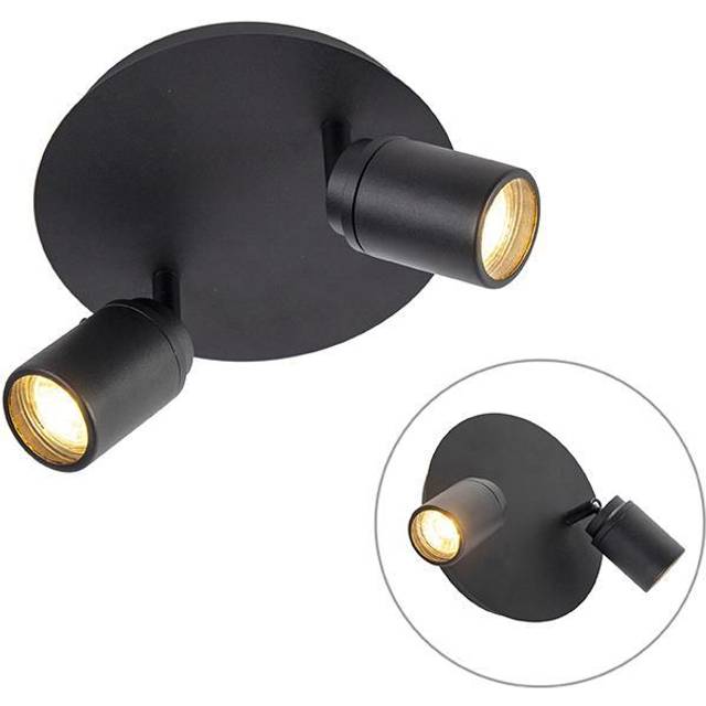 Qazqa - Smart Modern Spotlight Black Incl. GU10 2-Lights IP44 - Ducha