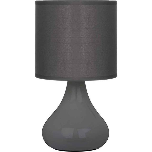 Premier Housewares Bulbus Grey Ceramic Table Lamp - 14 x 14 x 26cm