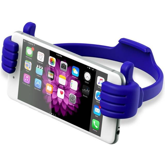 Xlayer Colour Line mobiltelefonhållare thumbs up, stativ för smartphone och surfplatta upp till 26,6 cm (10,1 tum), blå