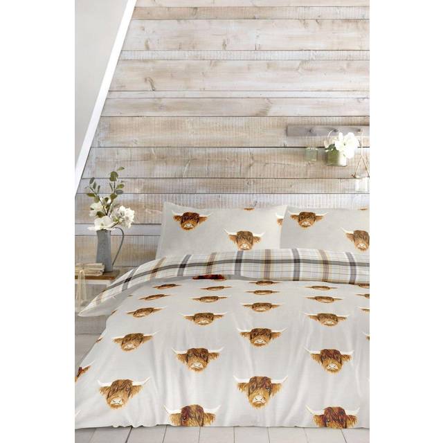 120 TC Reversible Modern & Contemporary Duvet Cover Set - Beige (Super King - 2 Standard Pillowcases)