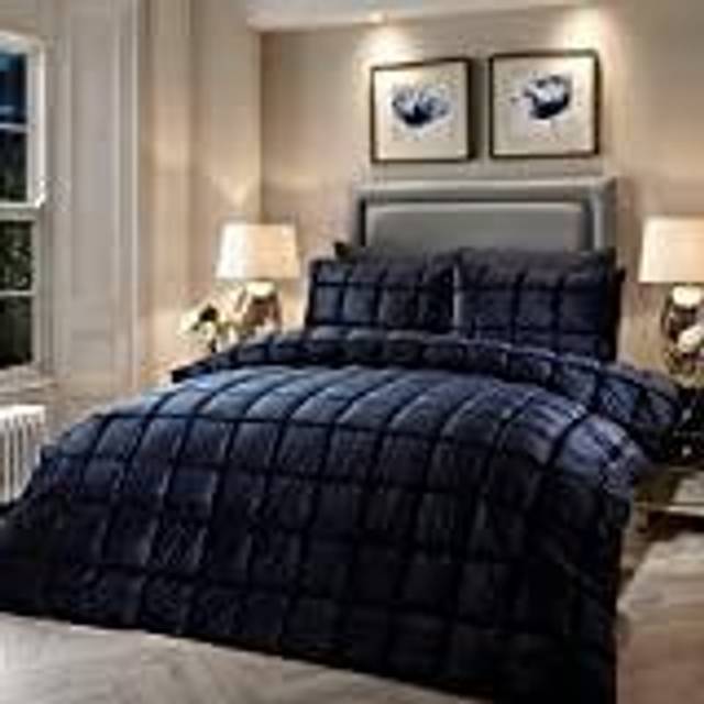 Brighton Square Polyester Duvet Set - Navy (Double - 2 Standard Pillowcases)