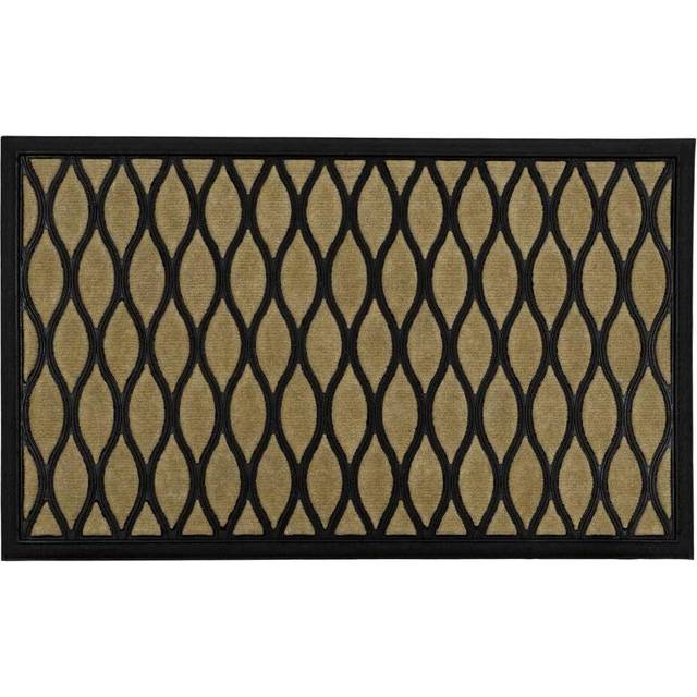 JVL - Vienna Rubber Backed Scraper Doormat, 45x75cm, Droplet