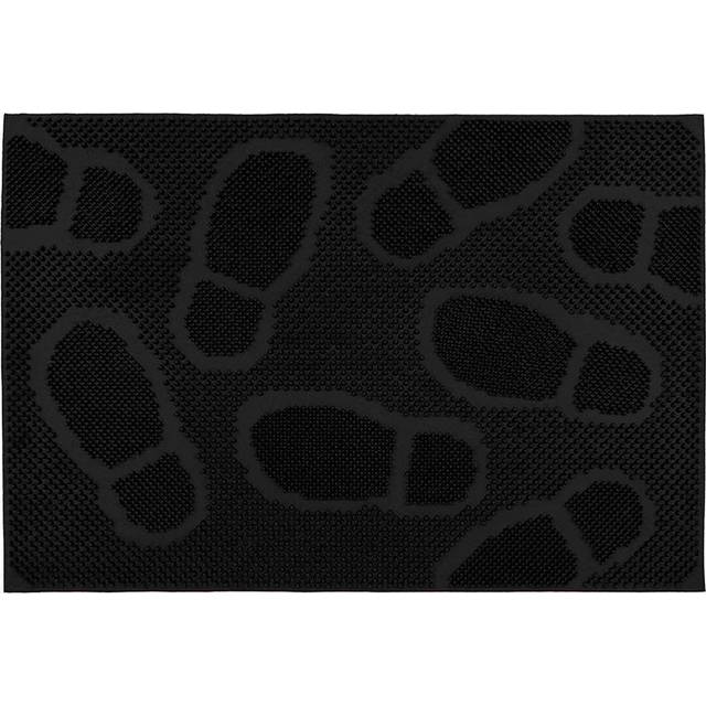 Footprint Scraper Rubber Pin Doormat - Black