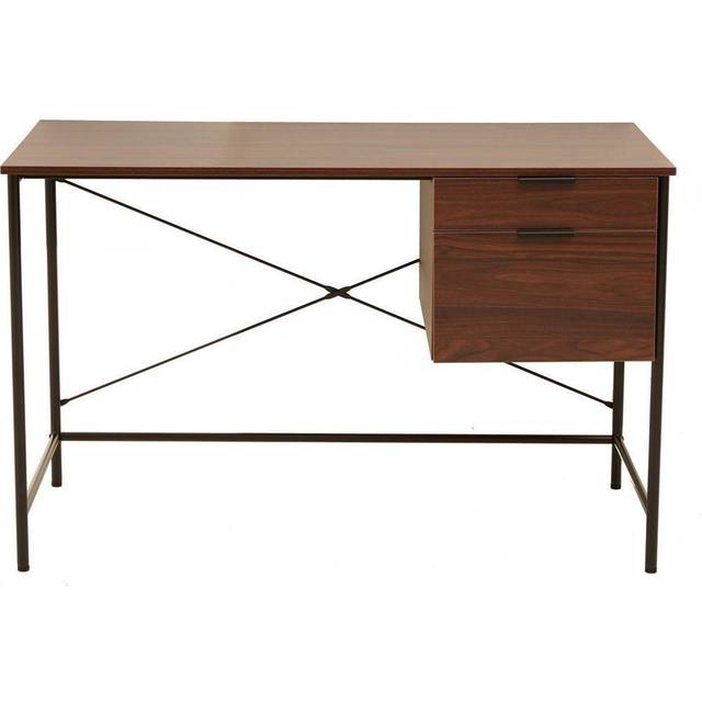 Premier Housewares - Bradbury Dark Walnut Veneer Desk with Drawers