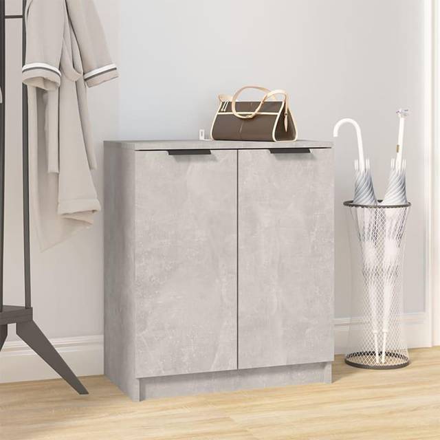 Shoe Cabinet Concrete Grey 59x35x70 cm Engineered Wood Vidaxl