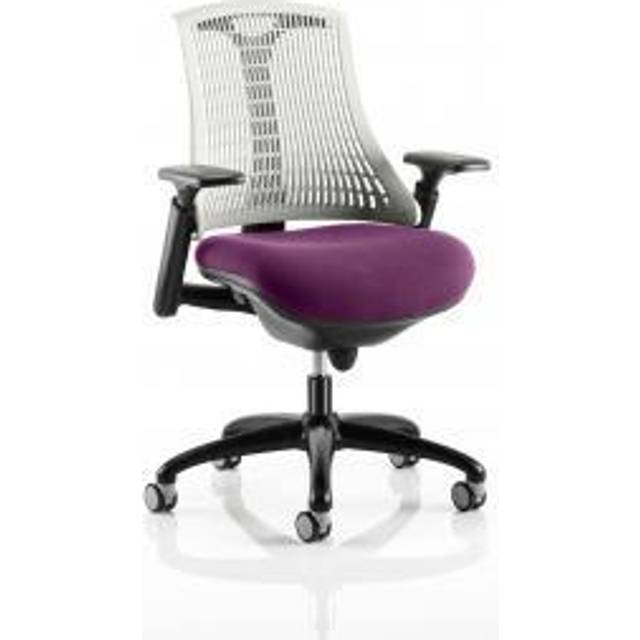 Flex Task Operator Chair Black Frame White Back Bespoke Colour Seat Tansy Purple