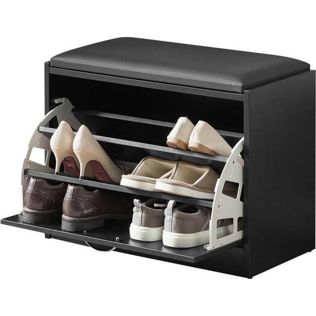 SoBuy FSR16-SCH, Hallway Shoe Bench Shoe Rack Shoe Cabinet , Black