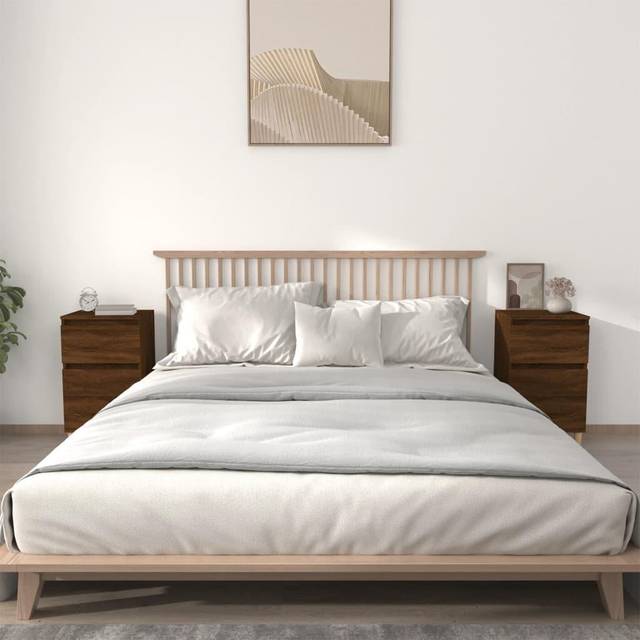 vidaXL Bedside Cabinets 2 pcs Brown Oak 40x35x70 cm
