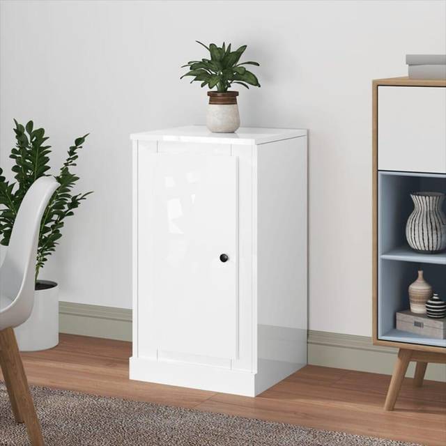vidaXL Sideboard High Gloss White 37.5x35.5x67.5 cm Engineered Wood