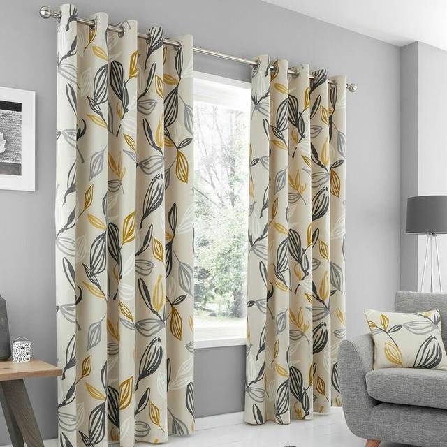 Ensley Eyelet Curtains - Ochre (168 x 183 cm)