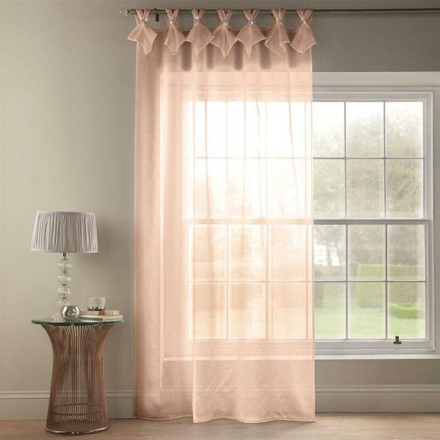 "Alan Symonds Tiara Dolly Diamante Tab Top Curtain Panel (Blush, 57"" x 72"" [145x183cm])"