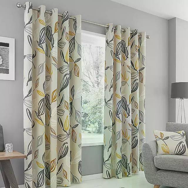 Ensley Eyelet Curtains - Ochre (168 x 137 cm)