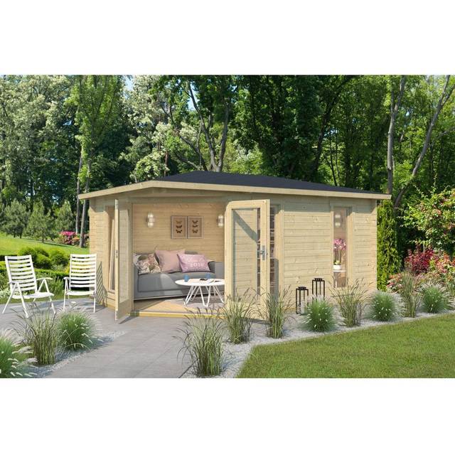 Lasita Edinburgh 2 - 15 x 9.5 Ft. Premium Corner Log Cabin With Double Glazing (40mm)