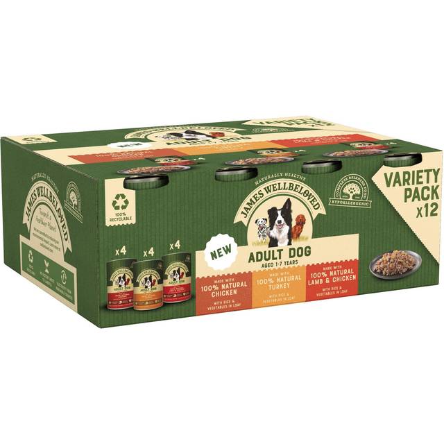 James Wellbeloved Adult Hypoallergenic Cans - Turkey, Lamb & Chicken in Loaf - 12 x 400g