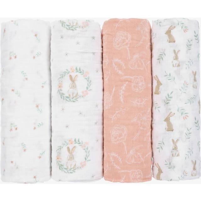 Aden + Anais Essentials Cotton Muslin Swaddle Blankets Blushing Bunnies
