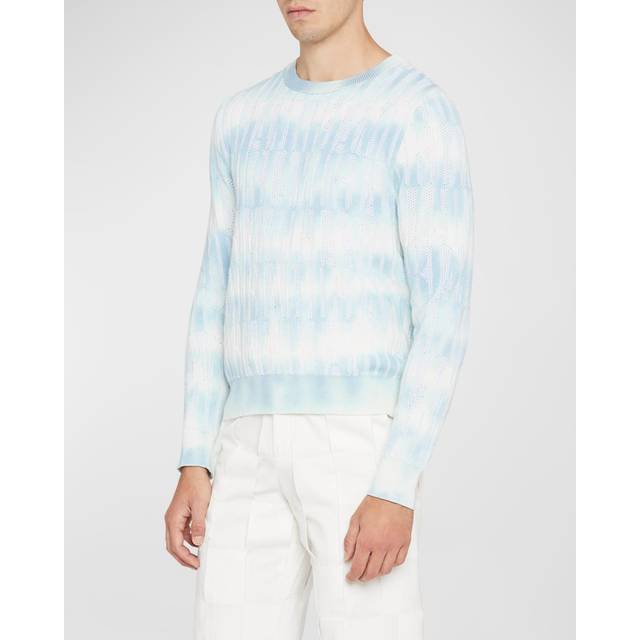 Amiri Logo cotton and cashmere-blend sweater - blue (UK 40)