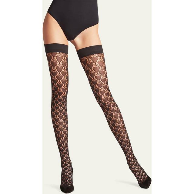 FALKE Emotion stay-ups black, over knee strumpor - 40-42