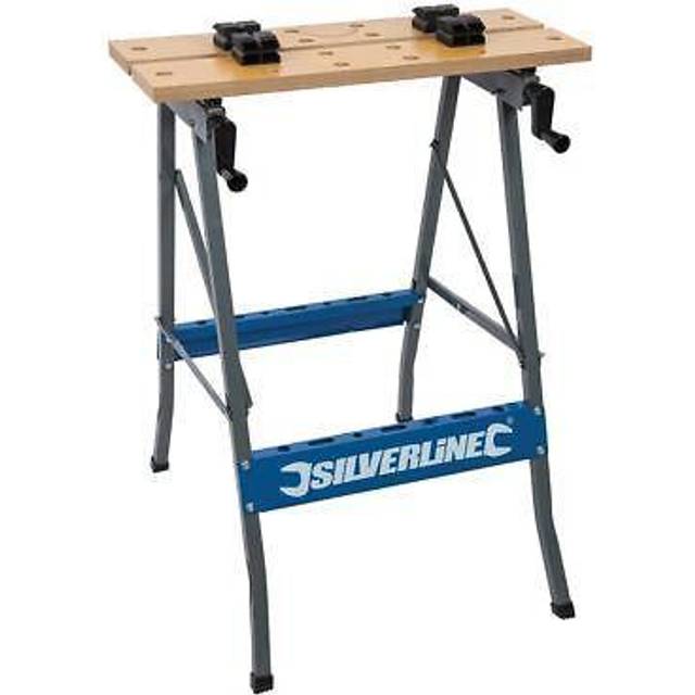 Portable folding work bench 100kg silverline tb01 - lifetime warranty