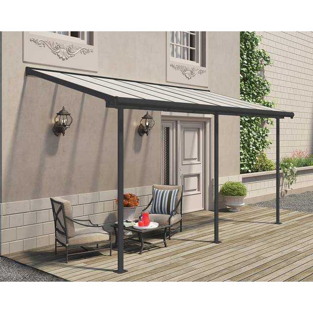 7x15 Palram Canopia Sierra Grey Clear Patio Cover