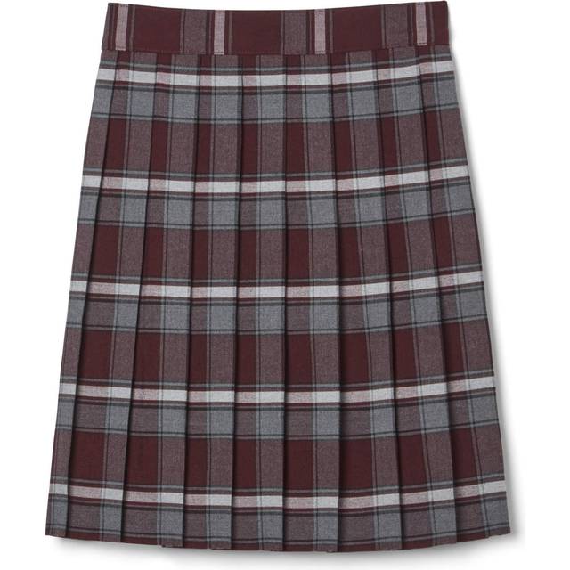 French Toast Girls Size Pleated Skirt  Burgundy Plaid  12.5 Plus