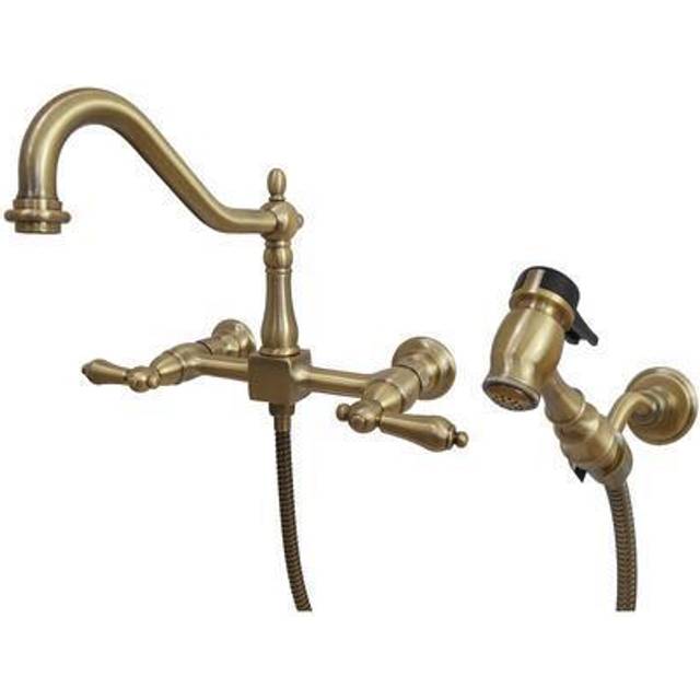 Kingston Brass KS1243ALBS Heritage 8 in. Wall Mount Kitchen Faucet wit