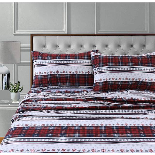 Tribeca Living COSTSHEETCKDR Deep Pocket Sheet Set  Cal King  Comfy Stripe