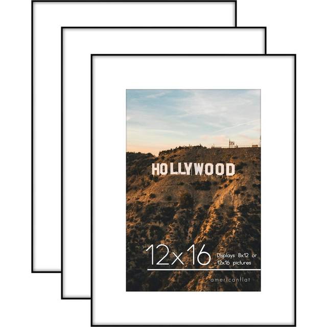 Americanflat Picture Frames 12x16 Black 3 Count