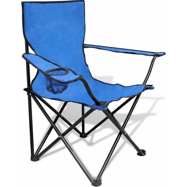 Blue & Black Lightweight Folding Camping Beach Captains Chair