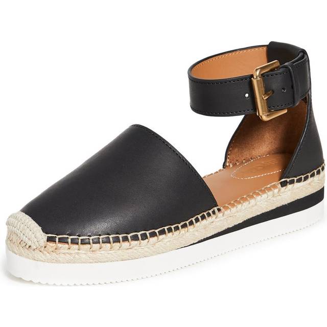 See By Chlo&#xE9; Women's Glyn Leather Espadrille Sandals - EU 37/UK 4 - Black