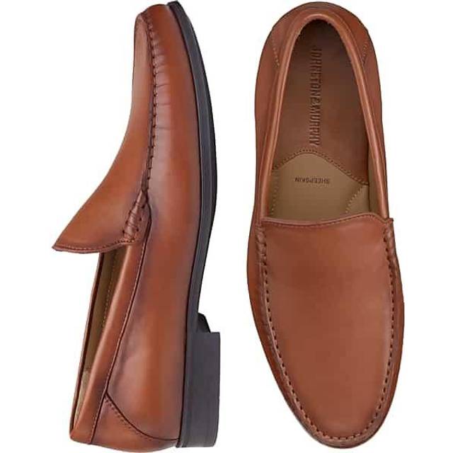 Johnston & Murphy Men's Hawkins Venetian Leather Slip-On Loafers Cognac - Size: 8 1/2 D-Width - Brown