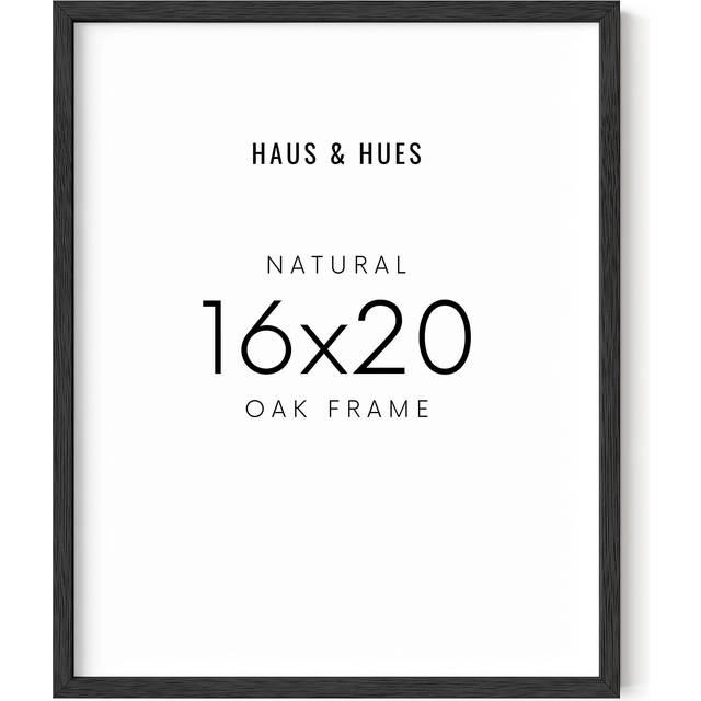 Haus and Hues 16x20 Black Oak Wood Frames Set of 1 - 16x20 Picture Frames for Wall, 16x20 Black Picture Frame, Poster Frame 16x20 Frames for Wall, 16